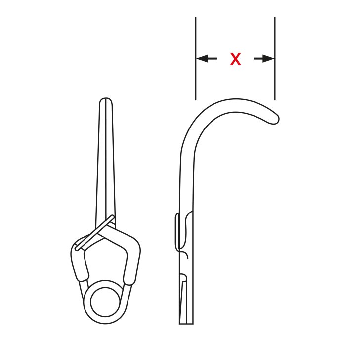 YASARGIL tartós standard érklip, hajlított