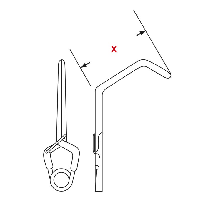 YASARGIL tartós standard érklip, ferde